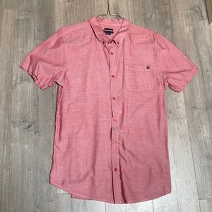 ONeill Mens Red Tailored Fit XL Short Sleeved Button Up